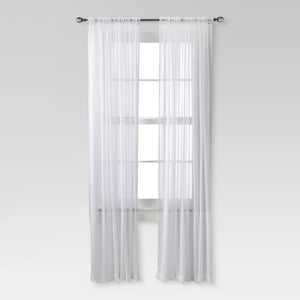 84" Sheer Chiffon Curtain Panels (Set of 2) White - Threshold™