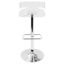 Load image into Gallery viewer, Adjustable 22.75&quot; -31&quot; Pride Contemporary Barstool - Clear Acrylic - Lumisource