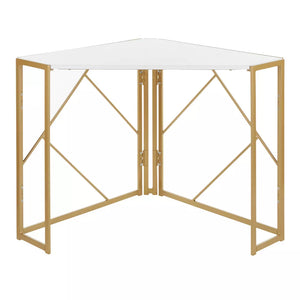 Folia Corner Desk Gold/White - LumiSource