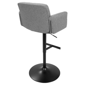 24"-32" Stout Contemporary Adjustable Barstool Black/Gray with Swivel - Lumisource