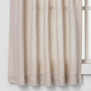 36" Light Filtering Bonaire Curtain Tiers Beige 2PK - Threshold™