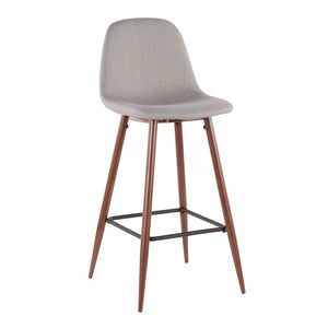 28.5" Pebble Mid-Century Modern Stools (Set of 2) Light Gray - LumiSource