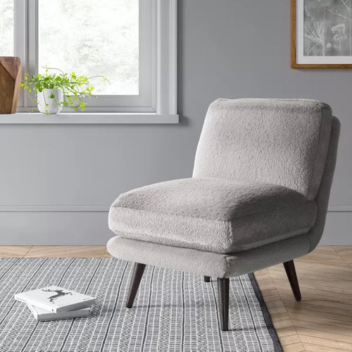 Harper Faux Fur Slipper Chair Fully Assembled Gray - Threshold™