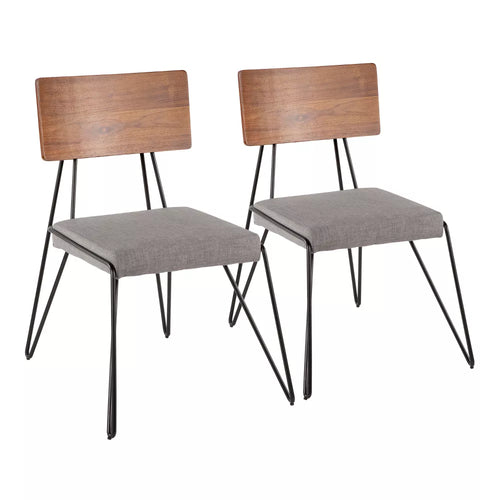 Loft Mid Century Modern Chairs (Set of 2) Gray/Black - Lumisource