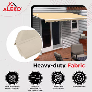 ALEKO Fabric Replacement for 13x10 ft Retractable Awning, IVORY
