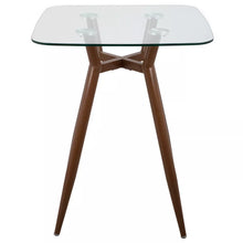 Load image into Gallery viewer, Clara Mid-Century Modern Square COUNTER Table Clear/Walnut - LumiSource