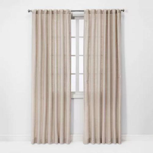 84' (Set Of 2) Light Filtering Linen Window Curtain Panel - Threshold™