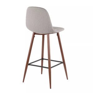 28.5" Pebble Mid-Century Modern Stools (Set of 2) Light Gray - LumiSource