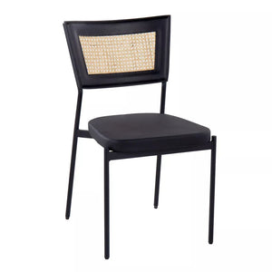 Rattan Tania Dining Chairs (Set of 2) Black/Rattan - LumiSource