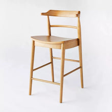Load image into Gallery viewer, Kaysville 24&quot; Curved Back Wood Single Counter Height Stool