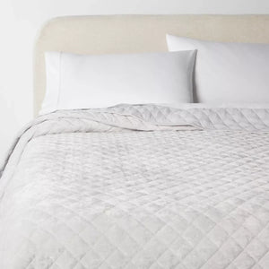 King Luxe Diamond Stitch Velvet Quilt - Threshold™