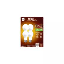 Load image into Gallery viewer, GE 4pk 10.5W 75W Equivalent Relax LED HD Light Bulbs Soft White