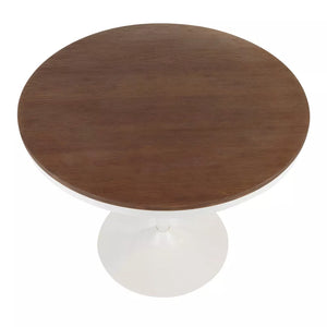 Dakota Industrial Round Dining Table White/Brown - LumiSource