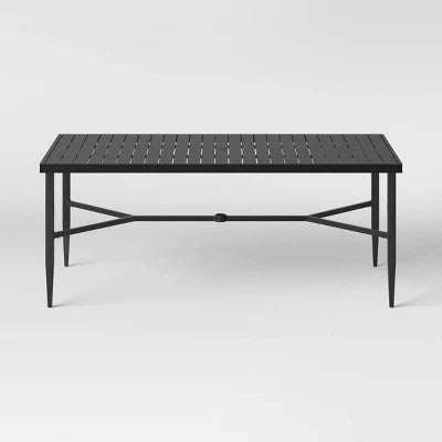Threshold™ Aluminum 6 Person Rectangle Slat Top Patio Dining TABLE only, Outdoor Furniture - Black - Threshold