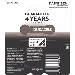 Duracell Size 10 Hearing Aid Batteries - 16 Pack - Easy-Fit Tab