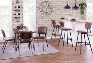 Austin 32" Industrial Dining Table Antique Metal Finish - LumiSource