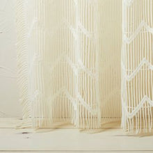 Load image into Gallery viewer, 84&quot;L Sheer Zig Zag Macrame Curtain Panels (Set of 2) - Opalhouse