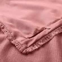 Load image into Gallery viewer, 3 pc full/Queen Heavyweight Linen Blend Duvet Cover Set Rose- Casaluna