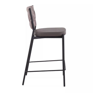 25.5" Tania Faux Leather/Polyester Counter Height Stools (Set of 2) Black/Gray/Light Brown - LumiSource