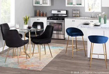 Load image into Gallery viewer, 25.75&quot; Matisse Glam (Set of 2) Counter Stools Blue/Gold - LumiSource