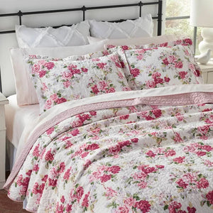 Laura Ashley Full/Queen Lidia Quilt Set Pink