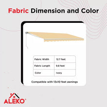 Load image into Gallery viewer, ALEKO Fabric Replacement for 13x10 ft Retractable Awning, IVORY