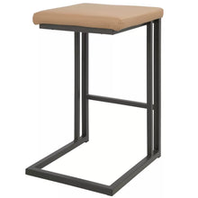 Load image into Gallery viewer, 25.75&quot; Roman Industrial Counter Height Stools (Set of 2) Gray/Camel - LumiSource