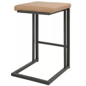 25.75" Roman Industrial Counter Height Stools (Set of 2) Gray/Camel - LumiSource