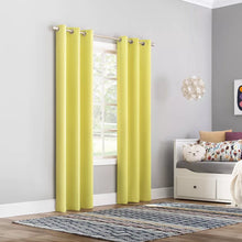 Load image into Gallery viewer, 63&quot; Riley Kids&#39; Bedroom Blackout Grommet Top Curtain Panels (Set of 2) Lemon Yellow - Sun Zero