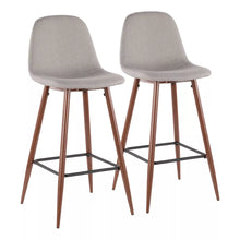 Load image into Gallery viewer, 28.5&quot; Pebble Mid-Century Modern Stools (Set of 2) Light Gray - LumiSource