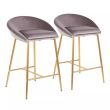 Load image into Gallery viewer, 25.75&quot; Matisse Glam Counter Height Stools (Set of 2) Gold/Silver - LumiSource