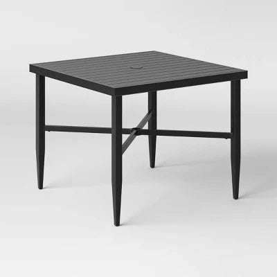 Threshold Aluminum 4 Person Slat Top Square Patio Dining Table