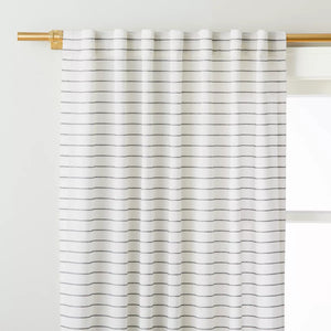 95" Blanket Stitch Curtain Panel Dark Gray/Cream - Hearth & Hand™ with Magnolia