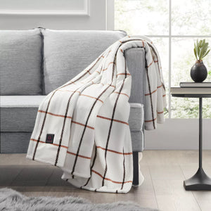 50"x60" Cozy Heated Throw Blanket Camel Window Pane- Brookstone