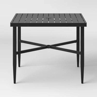 Threshold Aluminum 4 Person Slat Top Square Patio Dining Table