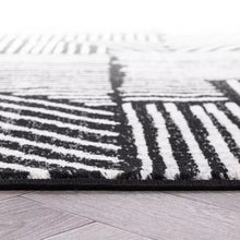 Load image into Gallery viewer, 7&#39;10&quot; x 10&#39; World Rug Gallery Contemporary Boho Stripes Area Rug: Geometric Pattern, Low Loop Pile, Stain &amp; Fade Resistant