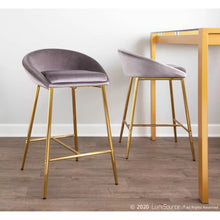 Load image into Gallery viewer, 25.75&quot; Matisse Glam Counter Height Stools (Set of 2) Gold/Silver - LumiSource