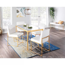 Load image into Gallery viewer, High Back Fuji Contemporary Dining Chairs (Set of 2) Gold/White- LumiSource