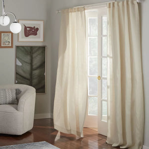 96" Exclusive Home Solano 100% Linen Light Filtering Curtain Panel (Set Of 2)