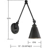 Savoy House Morland 1 - Light Swing Arm Lamp in Matte Black