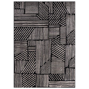 7'10" x 10' World Rug Gallery Contemporary Boho Stripes Area Rug: Geometric Pattern, Low Loop Pile, Stain & Fade Resistant