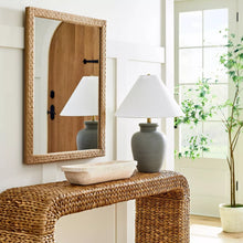 Load image into Gallery viewer, 30&quot; Woven Check Wall Mirror Natural - Threshold™ designed with Studio McGee