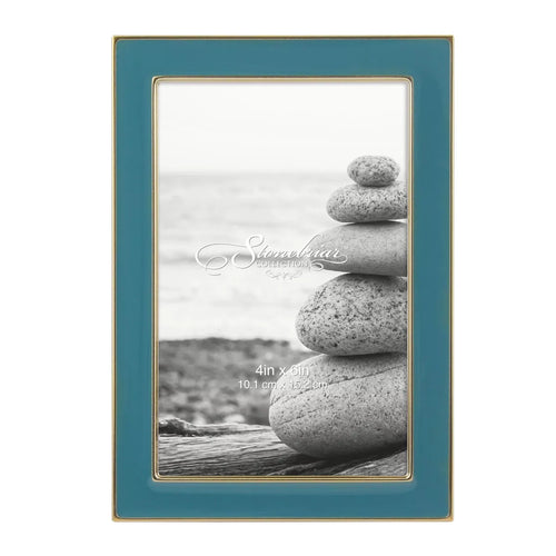 Epoxy Single Image Frame Teal - Stonebriar Collection 4x6 Teal/Gold