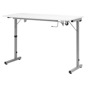 Studio designs Rollaway Ii Sewing Table Silver/White: Laminate Top Craft Station, Steel Frame, Foldable Design