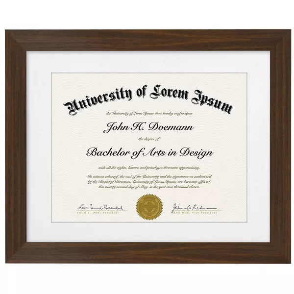 Americanflat 11x14 Walnut Diploma Frame