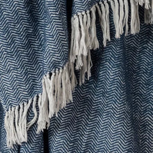 Load image into Gallery viewer, 50&quot;x60&quot; Chevron Throw Blanket Blue - Rizzy Home