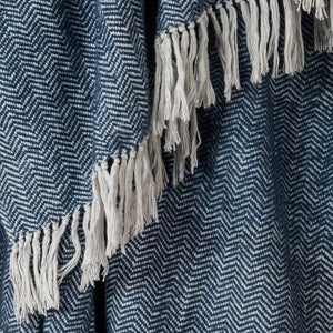 50"x60" Chevron Throw Blanket Blue - Rizzy Home