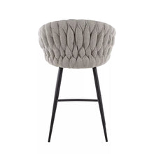 Load image into Gallery viewer, 26&quot; Braided Matisse Counter Height Barstool with Faux Leather and Fabric - LumiSource