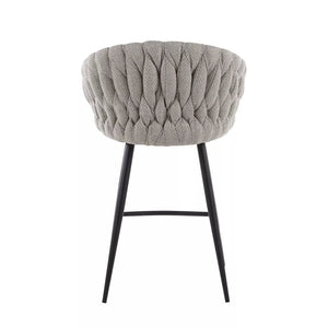 26" Braided Matisse Counter Height Barstool with Faux Leather and Fabric - LumiSource