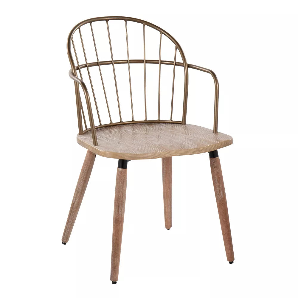 Riley Accent Chair Antique Copper/White Wash - Lumisource